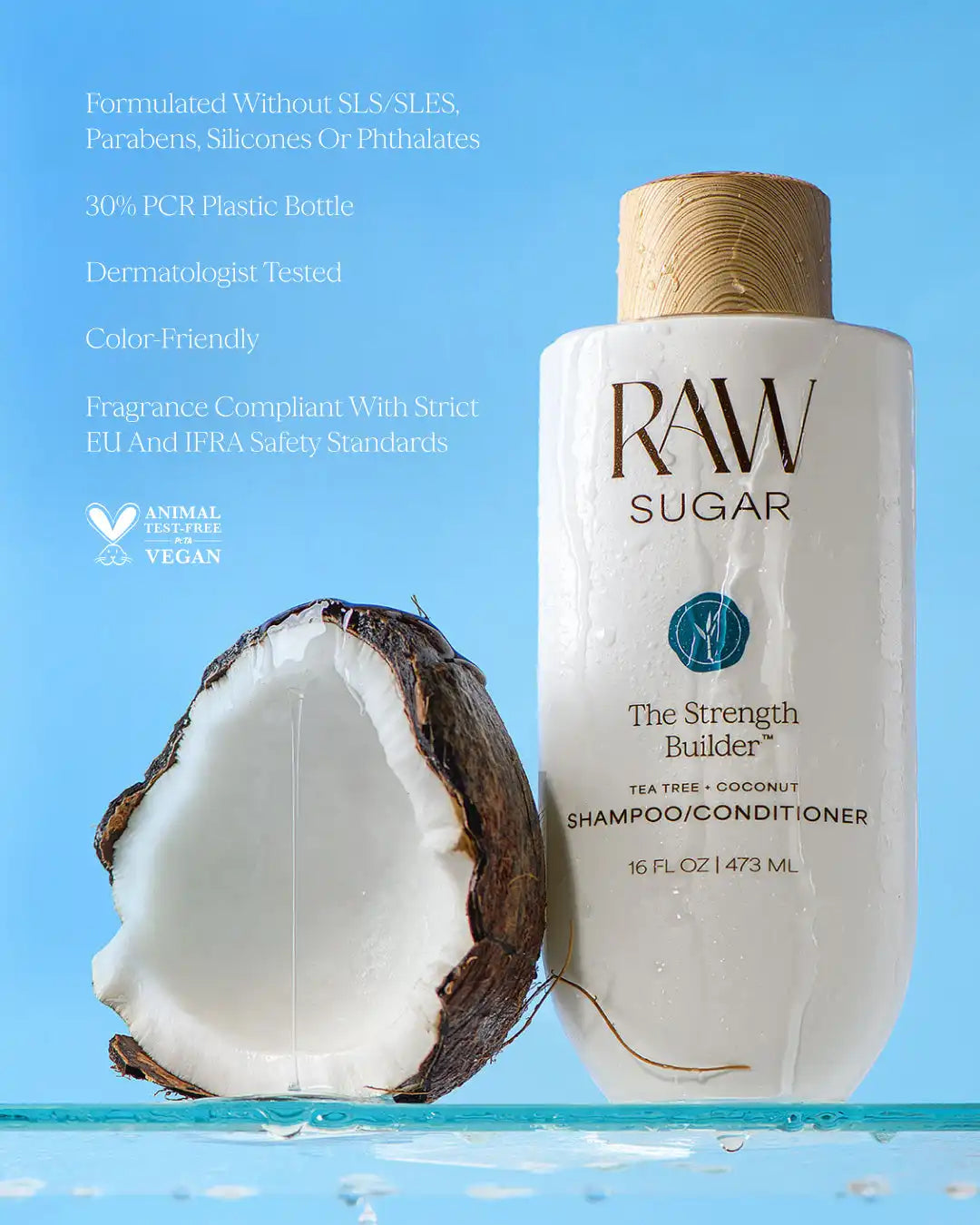The Strength Builder 2-in-1 Shampoo & Conditioner | Tea Tree + Coconut | 16 fl oz