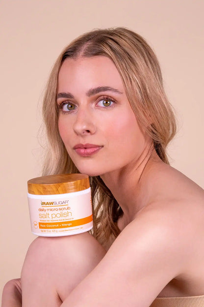 Daily Micro Scrub Salt Polish | Raw Coconut + Mango | 15 oz
