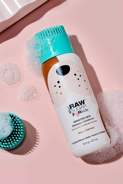 Fur Kids Sensitive Coat Shampoo + Conditioner | Aloe + Oatmeal | 16 oz