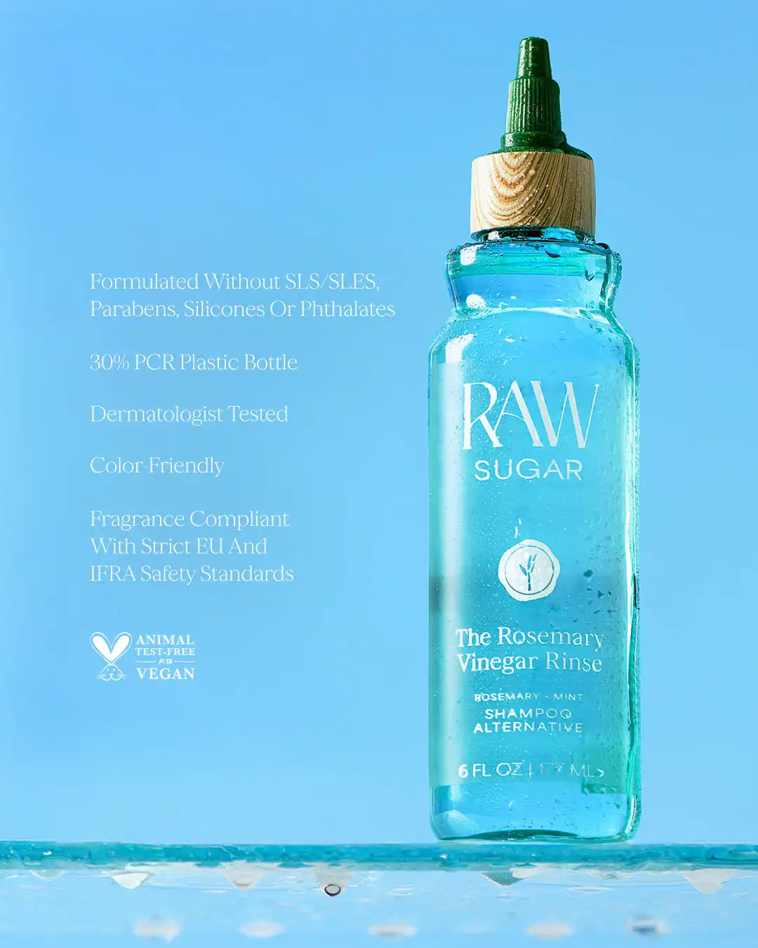 The Rosemary Vinegar Hair Rinse Shampoo Alternative | Rosemary + Mint | 6 fl oz