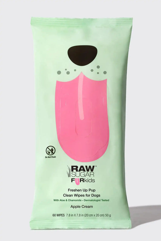 Fur Kids Freshen Up Pup Pet Wipes | Apple Cream | 60 ct