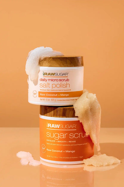 Daily Micro Scrub Salt Polish | Raw Coconut + Mango | 15 oz